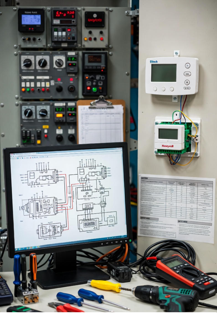نحوه نصب ترموستات -- آموزش نصب و سیم کشی انواع ترموستات دیجیتال و کنترلر صنعتی